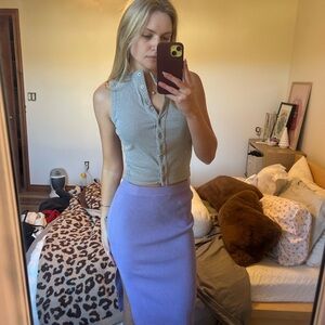 Chic Lavender Pencil Skirt